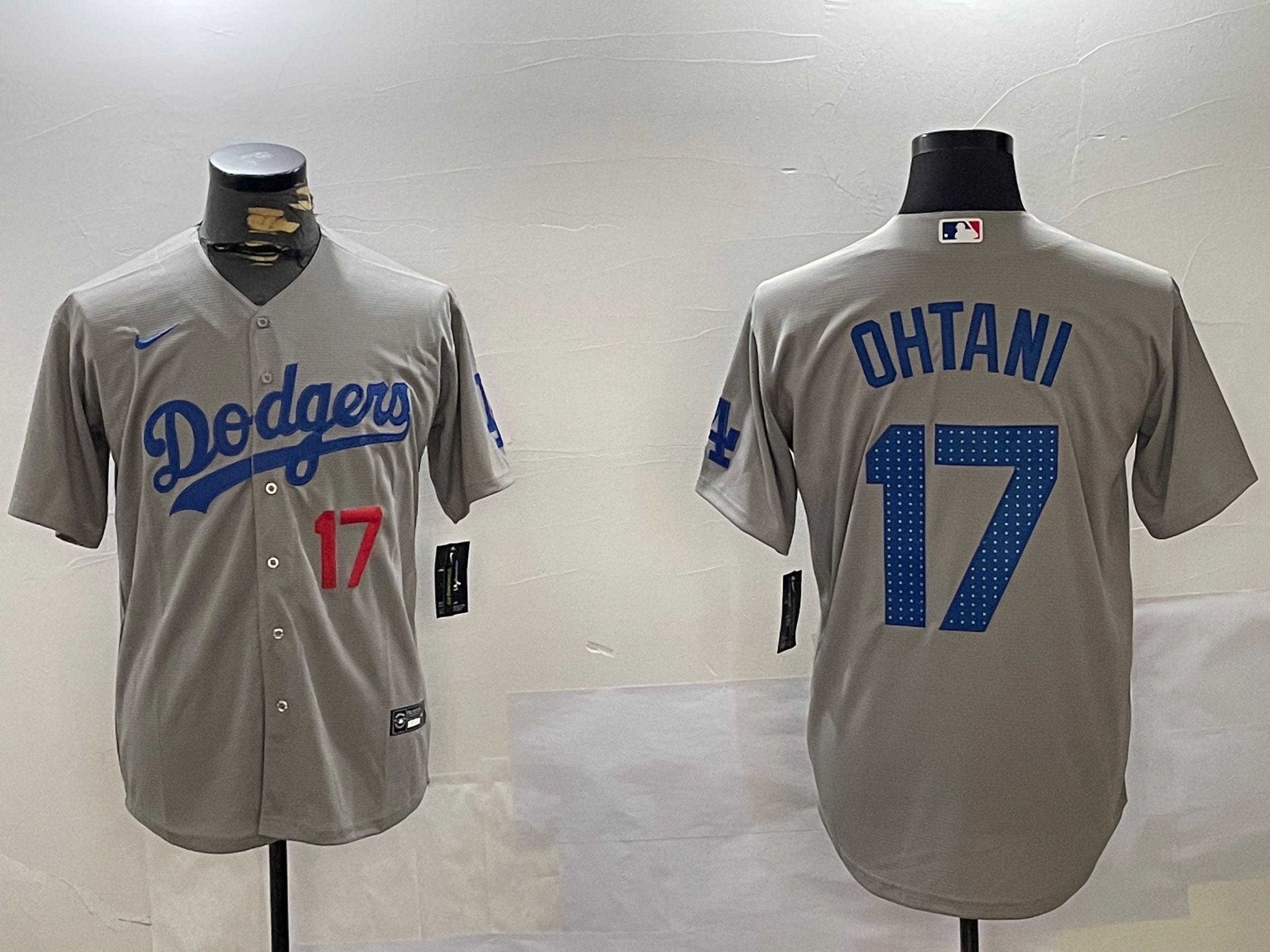 Men Los Angeles Dodgers #17 Ohtani Grey Game 2024 Nike MLB Jersey style 12161